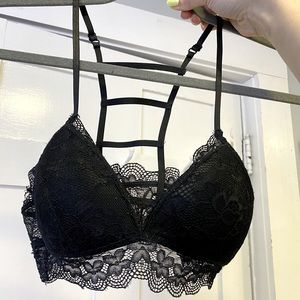 Out From Under Black Lace Strappy-Back Bralette